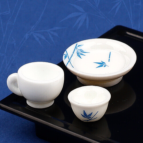10개입 미니어처 백자 대나무 원형 그릇