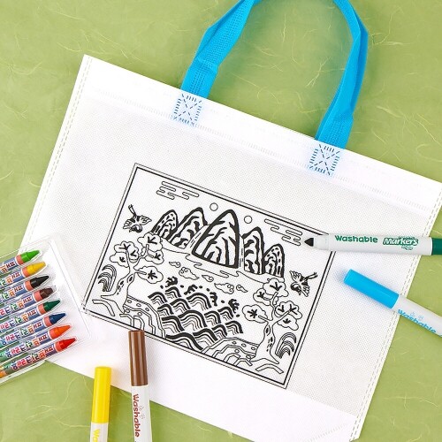 4개입 일월오봉도 색칠 부직포 가방