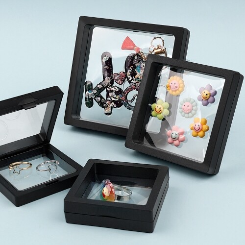 4개입 투명 탄성 필름 검정 액자 케이스