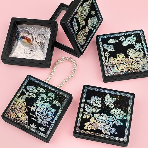 전통 홀로그램 자개 스티커 필름 액자 보석 케이스 세트