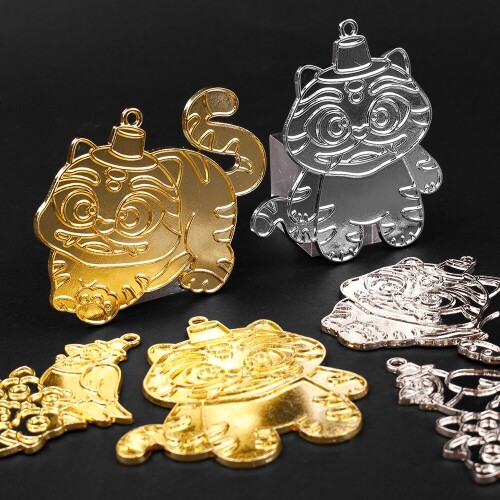 레진 아트 호랑이 까치 골드 실버 펜던트