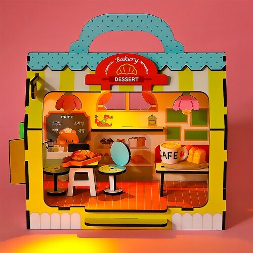 인쇄 우드 DIY 미니어처 베이커리 디저트 카페