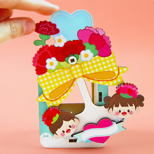 인쇄 우드 DIY 미니어처 카네이션 무게 중심 무드등