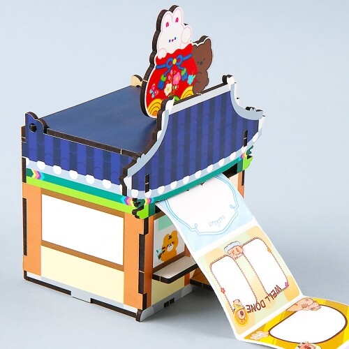 인쇄 우드 DIY 미니어처 복주머니 기와집 보관함 만들기
