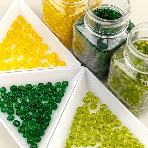 50g 동글 투명 칼라 시드 비즈 4mm