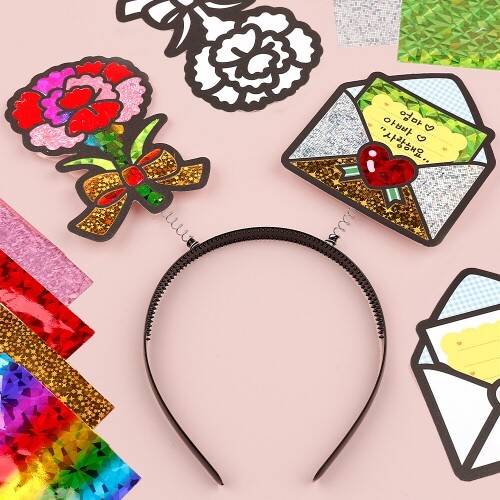 카네이션 포일 아트 스프링 토퍼 머리띠 만들기