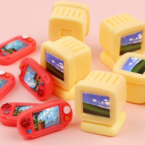 5개입 미니어처 옛날 화면 모니터 게임기