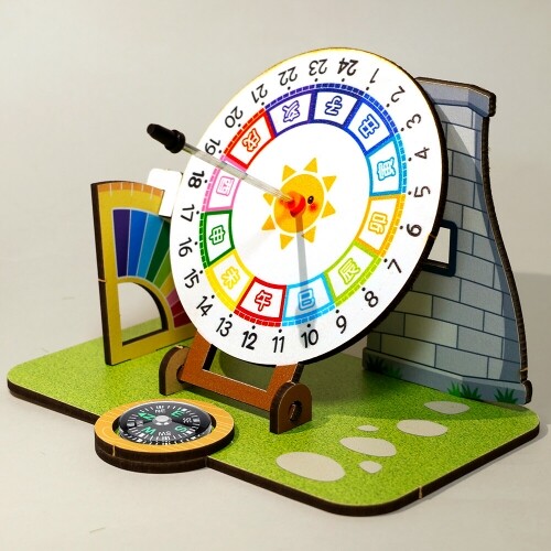 인쇄 우드 DIY 미니어처 위도 조절 해시계 첨성대 만들기