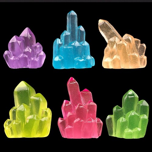 5개입 미니어처 칼라 크리스탈 야광 수정