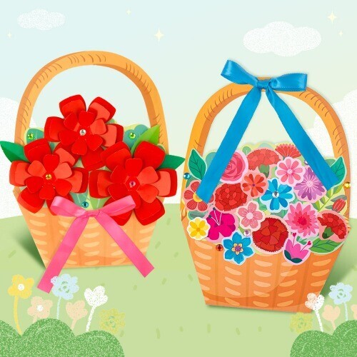 (MS) 블링블링 꽃 바구니 카드