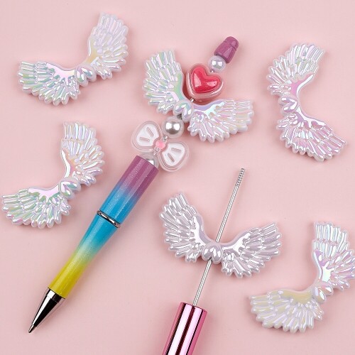 2개입 오로라 하트 날개 장식 비즈