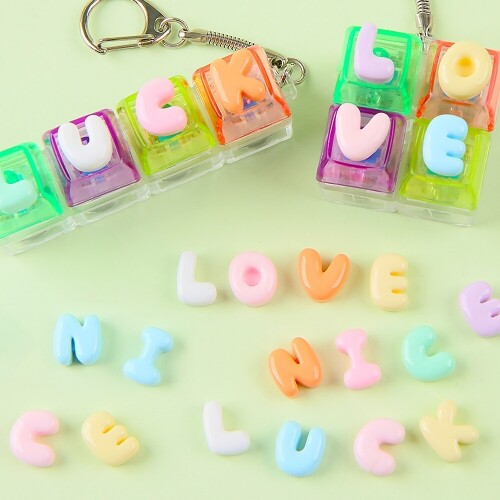 2세트 미니어처 파스텔 알파벳 단어 장식