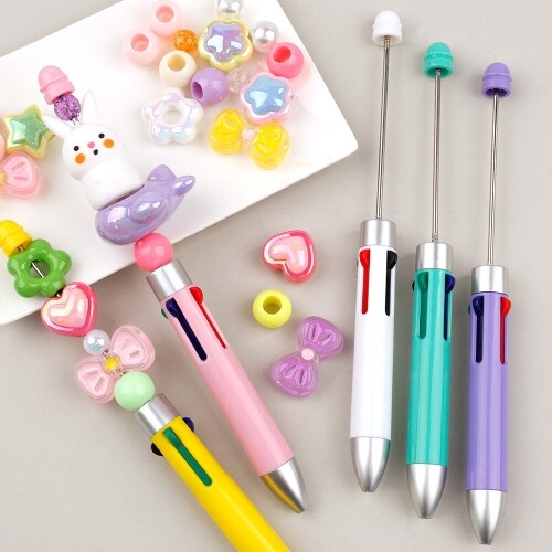 2개입 스트링 비즈 구슬 4색 볼펜