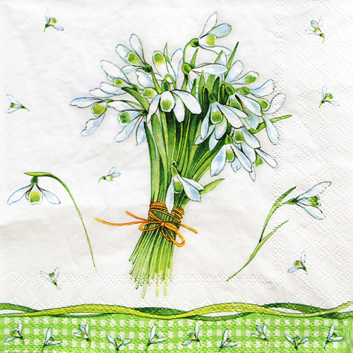 냅킨아트 13307145 BUNCH OF SNOWDROPS 냅킨20매 33x33cm 1070