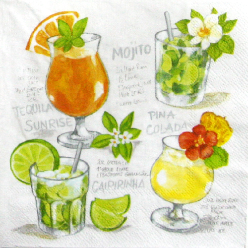 냅킨아트 13308345 Four Cocktails 냅킨20매 33x33cm 0871