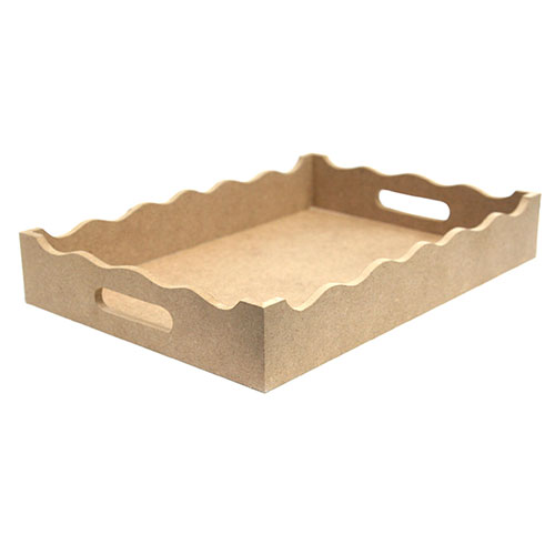 스컬프쳐 페인팅 MDF 직사각 쟁반 20.5x30cm 5cm 높이