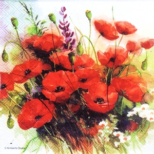 냅킨아트 13306230 WILD POPPIES 냅킨20매 33x33cm 0864