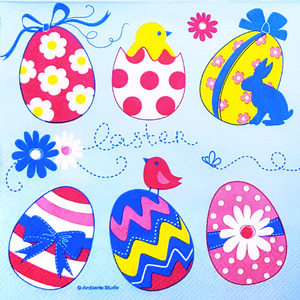 냅킨아트 23301542 easter eggs collection blue 냅킨20매 33x33cm 1479