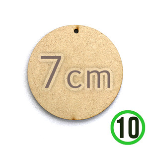 MDF 1구멍 원형판 7cm 두께3mm 10개입