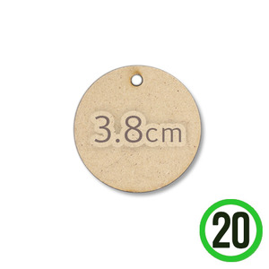 MDF 1구멍 원형판 3.8cm 두께4mm 20개입